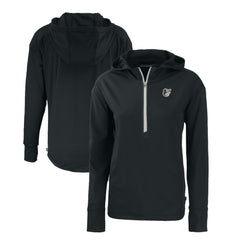 Baltimore Orioles Cutter & Buck Women's Daybreak Eco Recycled Half-Zip Hoodie - Black - MLB on Sale