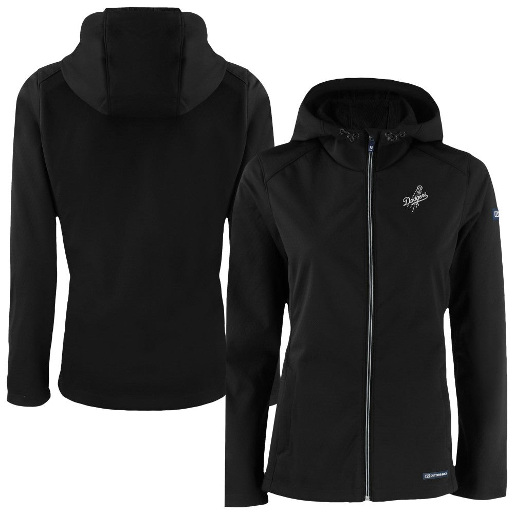 Los Angeles Dodgers Cutter & Buck Women's Evoke Eco Softshell Recycled Full-Zip Hoodie Jacket - Black - MLB Sale