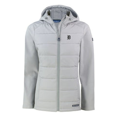 Detroit Tigers Cutter & Buck Women's Evoke Hybrid Eco Softshell Recycled Full-Zip Hooded Jacket - Gray - MLB Online