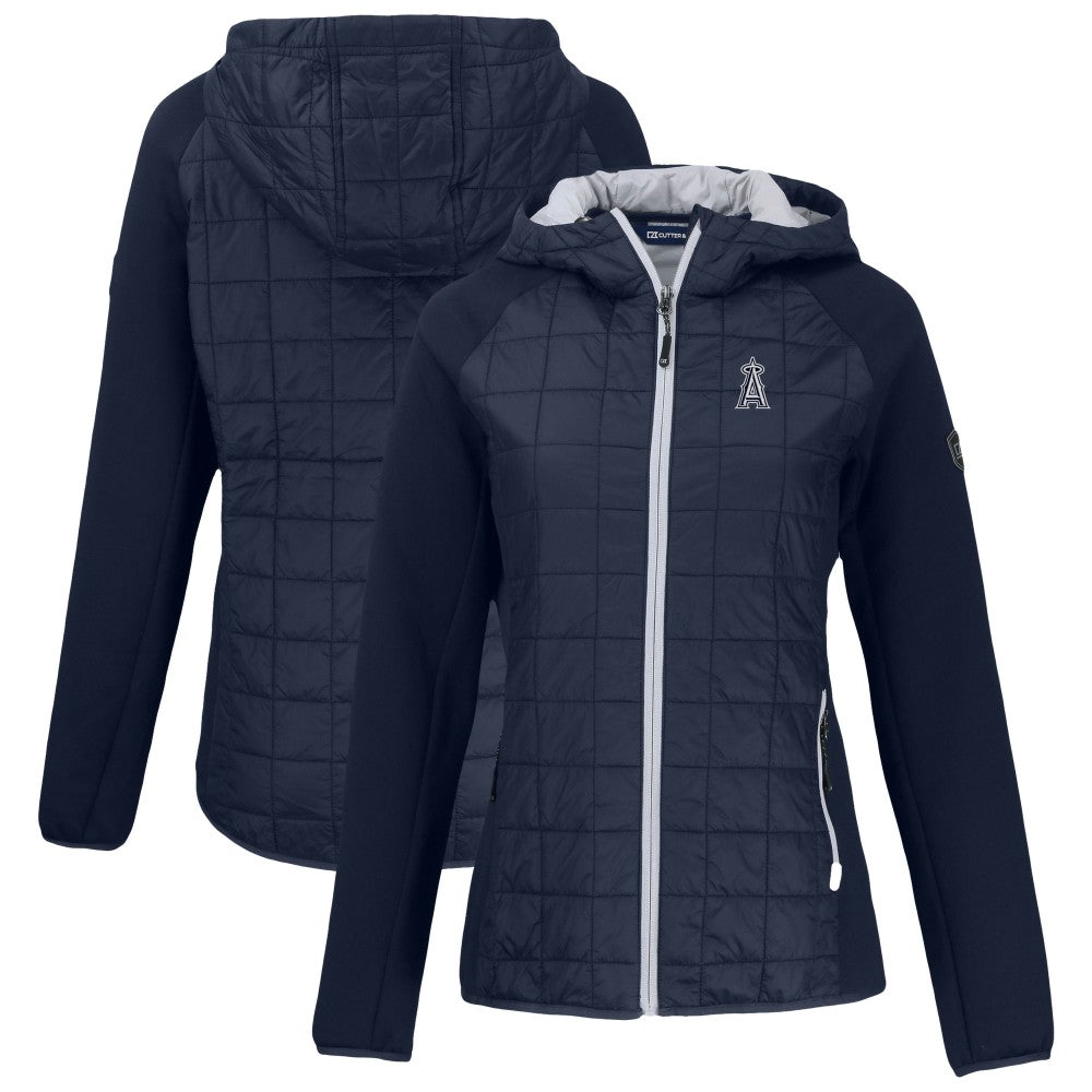 Los Angeles Angels Cutter & Buck Women's Rainier Primaloft Eco Full-Zip Hybrid Jacket - Navy - MLB Discount