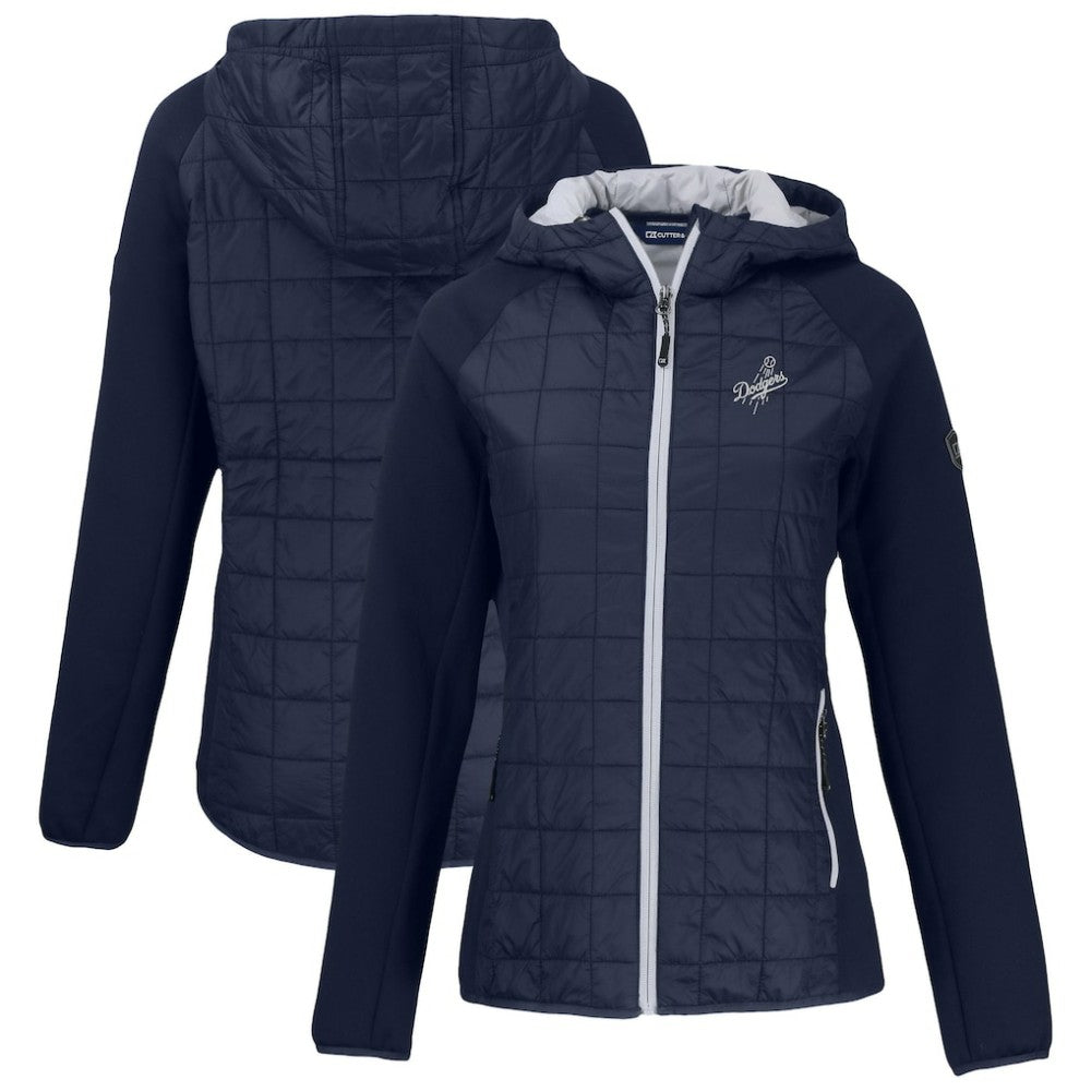 Los Angeles Dodgers Cutter & Buck Women's Rainier Primaloft Eco Full-Zip Hybrid Jacket - Navy - MLB Sale