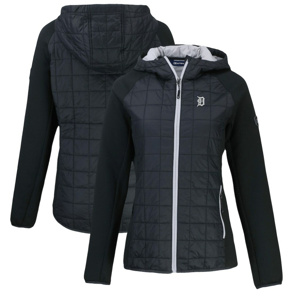 Detroit Tigers Cutter & Buck Women's Rainier Primaloft Eco Full-Zip Hybrid Jacket - Black - MLB Lifestyle
