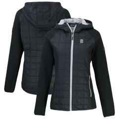 Detroit Tigers Cutter & Buck Women's Rainier Primaloft Eco Full-Zip Hybrid Jacket - Black - MLB Lifestyle