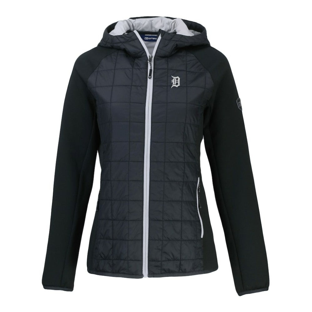 Detroit Tigers Cutter & Buck Women's Rainier Primaloft Eco Full-Zip Hybrid Jacket - Black - MLB Lifestyle