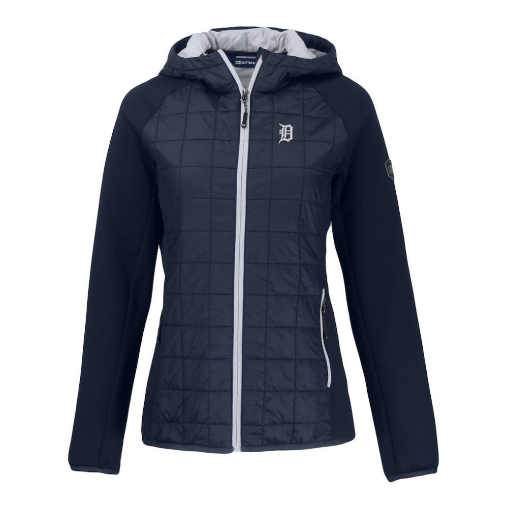 Detroit Tigers Cutter & Buck Women's Rainier Primaloft Eco Full-Zip Hybrid Jacket - Navy - MLB Online