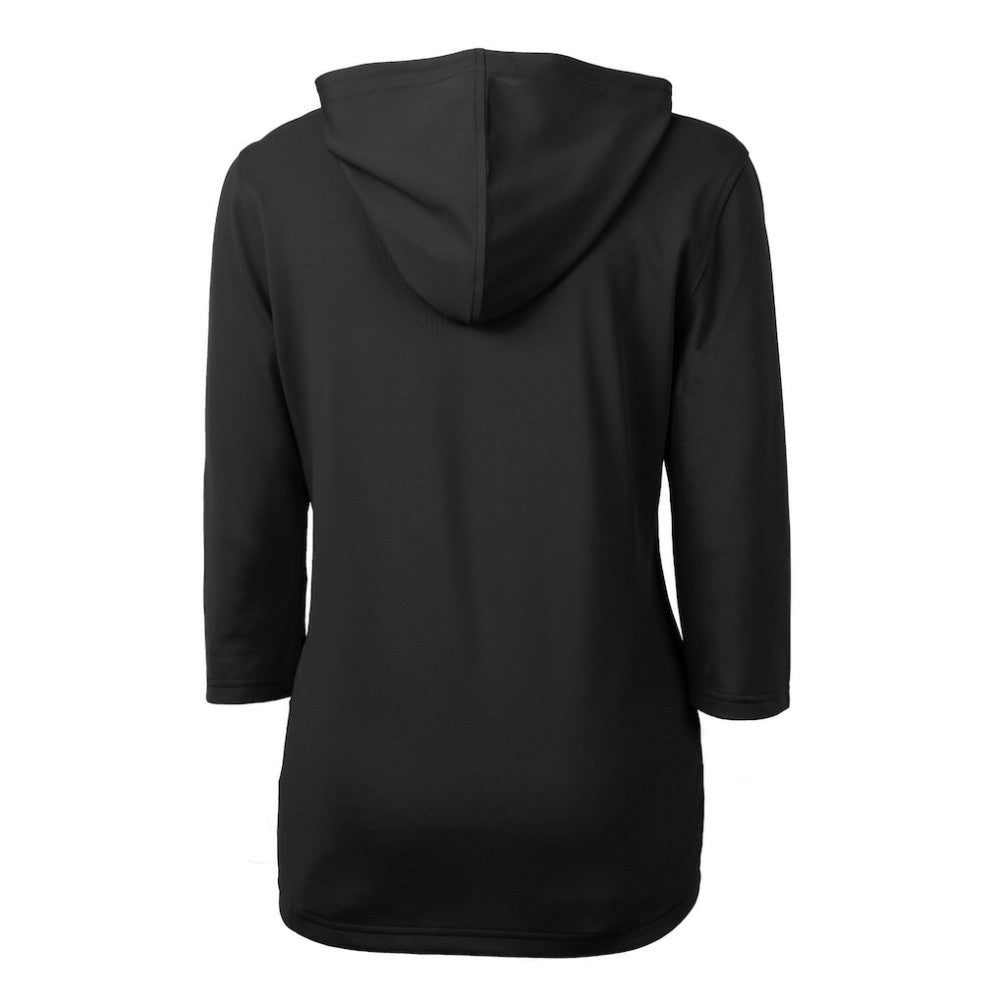 Minnesota Twins Cutter & Buck Women's Virtue Eco Pique Half-Zip 3/4 Sleeve Pullover Hoodie - Black - MLB Lifestyle