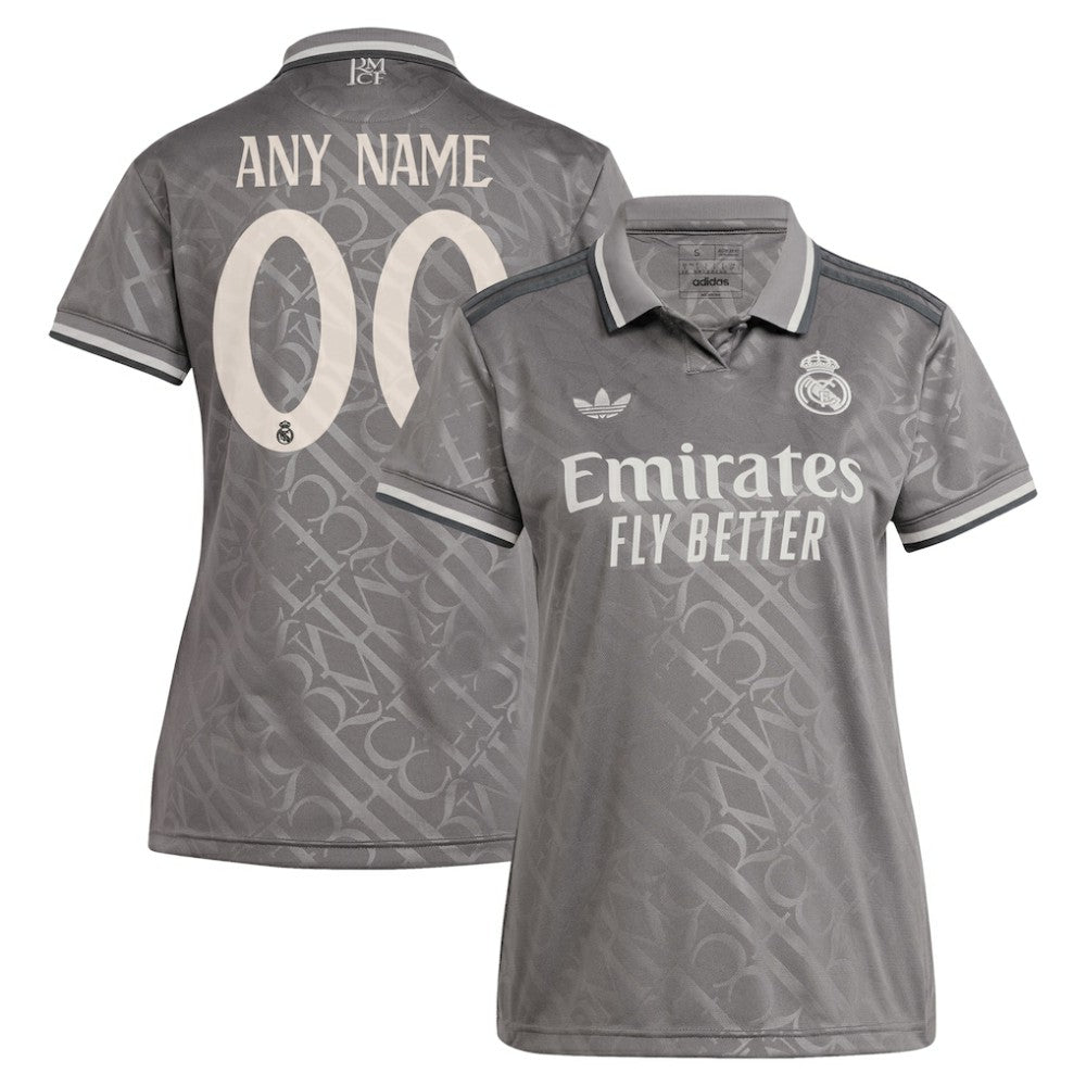 Real Madrid Originals Women's 2024/25 Third Replica Custom Jersey Charcoal - Adidas for sale
