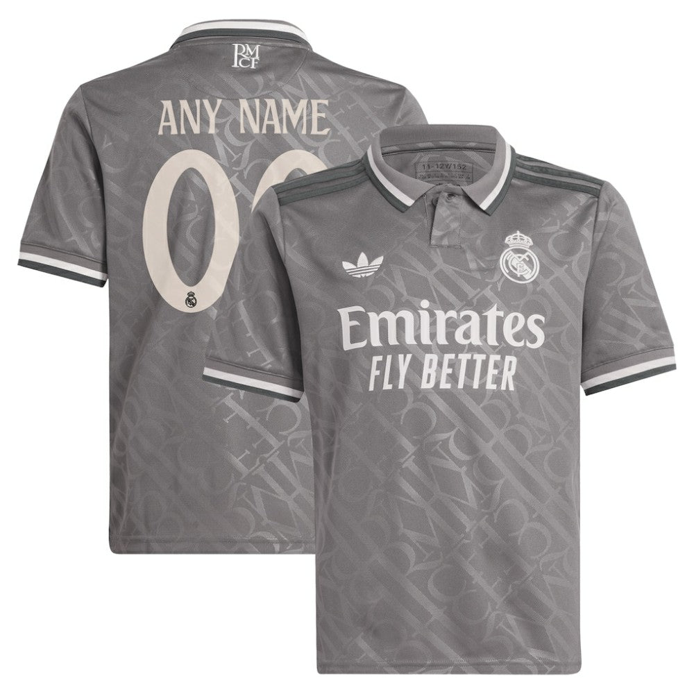 Real Madrid Originals Youth 2024/25 Third Replica Custom Jersey Charcoal - Adidas cheap