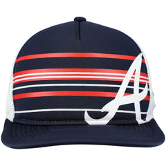 Atlanta Braves New Era A-Frame Trucker 9FIFTY Snapback Hat - Navy - New Era Sale