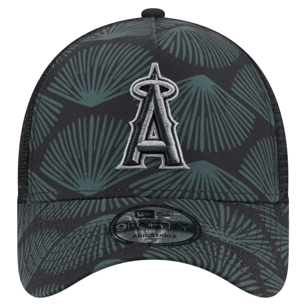 Los Angeles Angels New Era 9FORTY A-Frame Trucker Adjustable Hat - Black - New Era on Sale