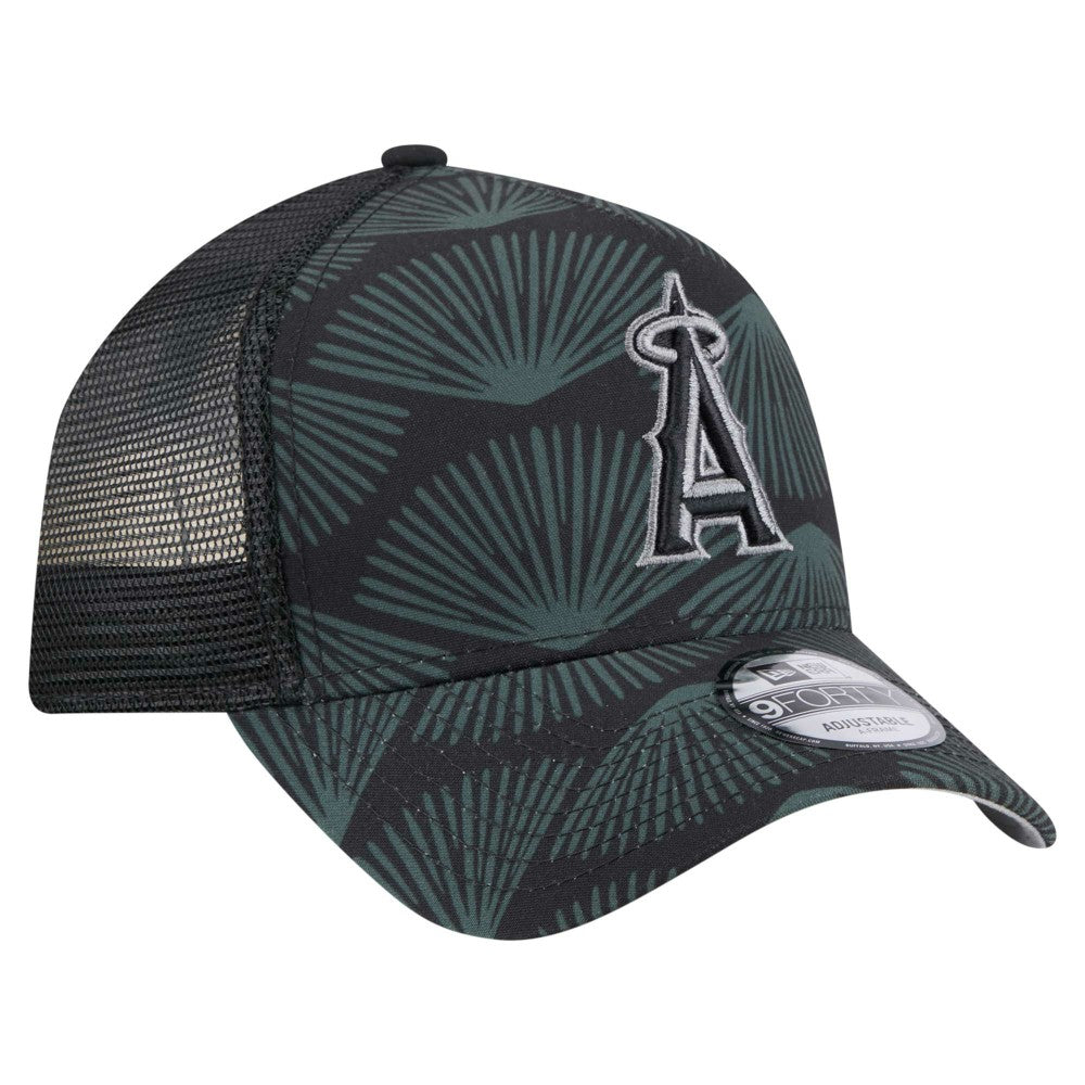 Los Angeles Angels New Era 9FORTY A-Frame Trucker Adjustable Hat - Black - New Era on Sale