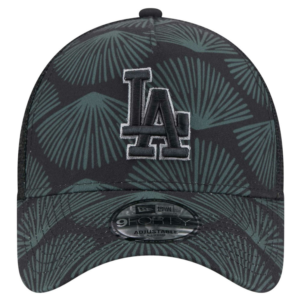 Los Angeles Dodgers New Era 9FORTY A-Frame Trucker Adjustable Hat - Black - New Era Online
