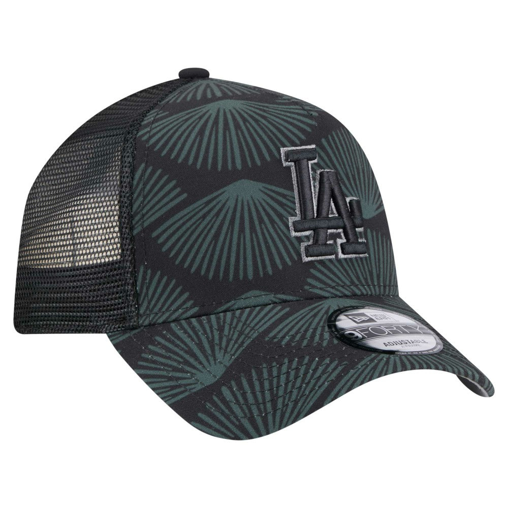 Los Angeles Dodgers New Era 9FORTY A-Frame Trucker Adjustable Hat - Black - New Era Online