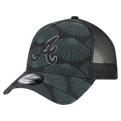 Atlanta Braves New Era 9FORTY A-Frame Trucker Adjustable Hat - Black - New Era Online