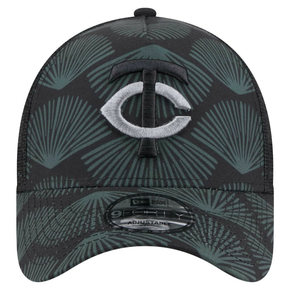 Minnesota Twins New Era 9FORTY A-Frame Trucker Adjustable Hat - Black - New Era Lifestyle