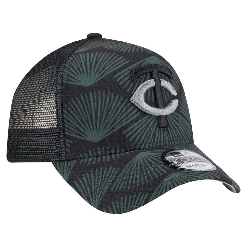 Minnesota Twins New Era 9FORTY A-Frame Trucker Adjustable Hat - Black - New Era Lifestyle
