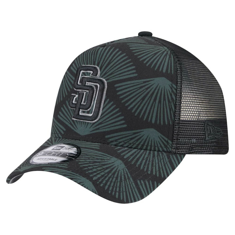 San Diego Padres New Era 9FORTY A-Frame Trucker Adjustable Hat - Black - New Era on Sale