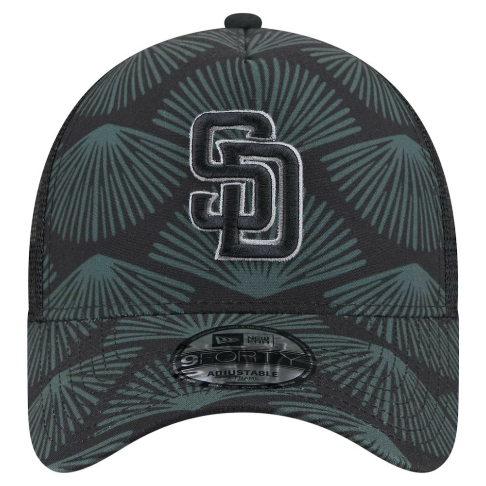 San Diego Padres New Era 9FORTY A-Frame Trucker Adjustable Hat - Black - New Era on Sale