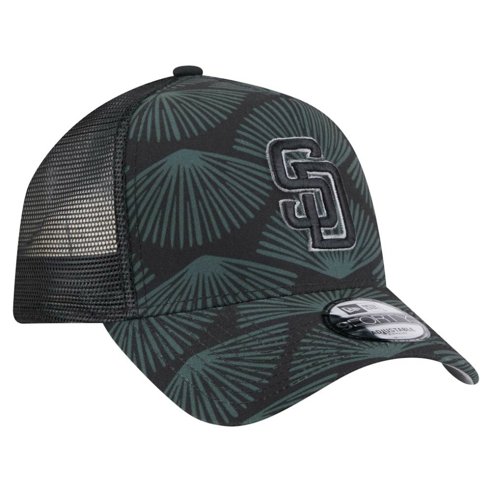 San Diego Padres New Era 9FORTY A-Frame Trucker Adjustable Hat - Black - New Era on Sale