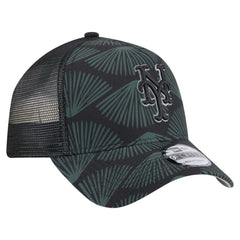 New York Mets New Era 9FORTY A-Frame Trucker Adjustable Hat - Black - New Era Sale