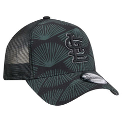 St. Louis Cardinals New Era 9FORTY A-Frame Trucker Adjustable Hat - Black - New Era Discount