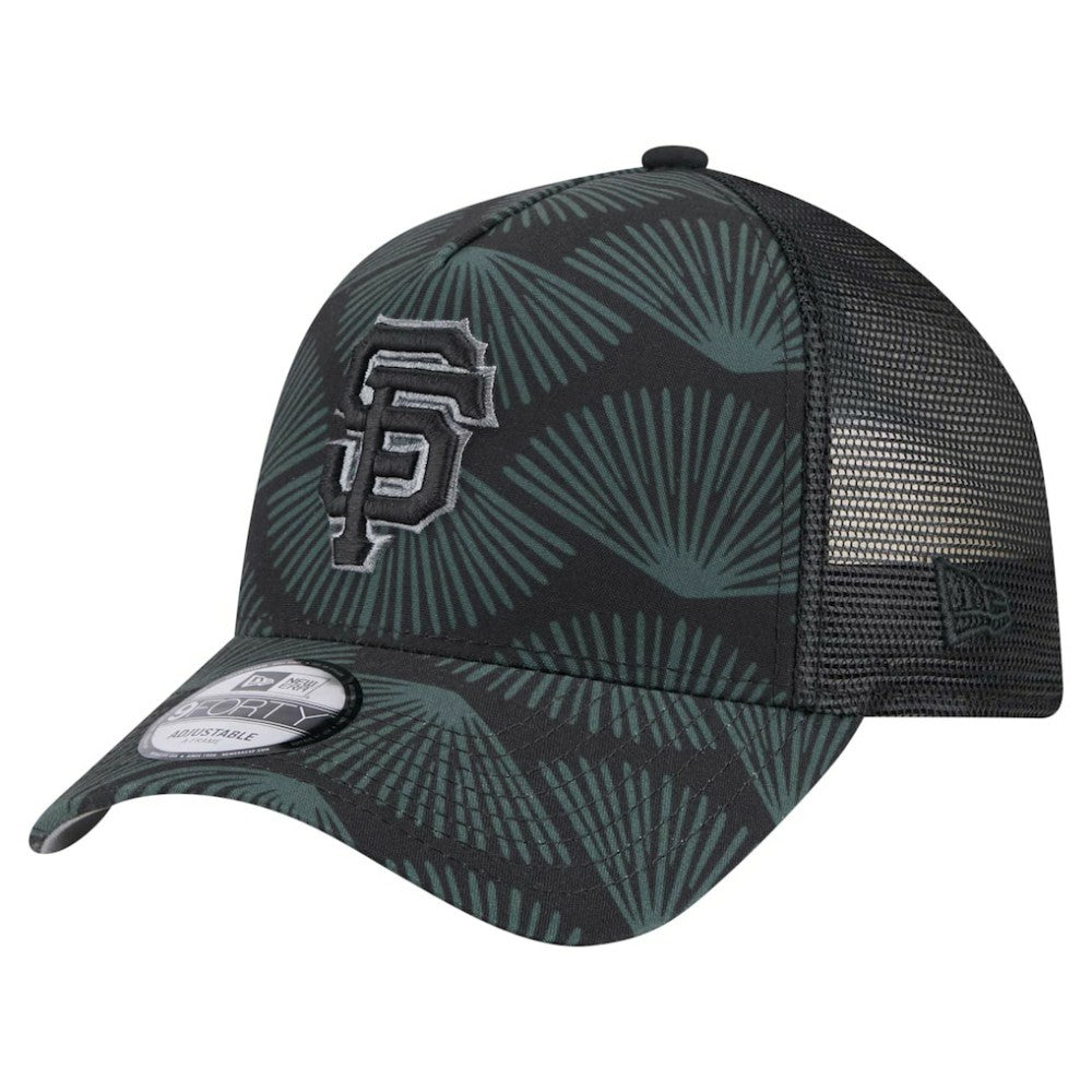San Francisco Giants New Era 9FORTY A-Frame Trucker Adjustable Hat - Black - New Era Lifestyle
