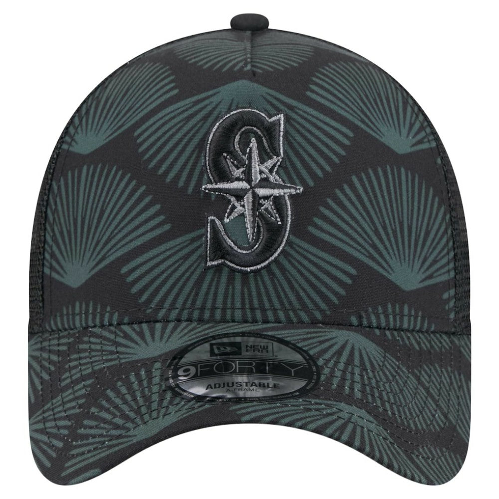 Seattle Mariners New Era 9FORTY A-Frame Trucker Adjustable Hat - Black - New Era on Sale