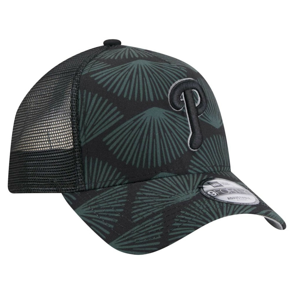Philadelphia Phillies New Era 9FORTY A-Frame Trucker Adjustable Hat - Black - New Era Discount