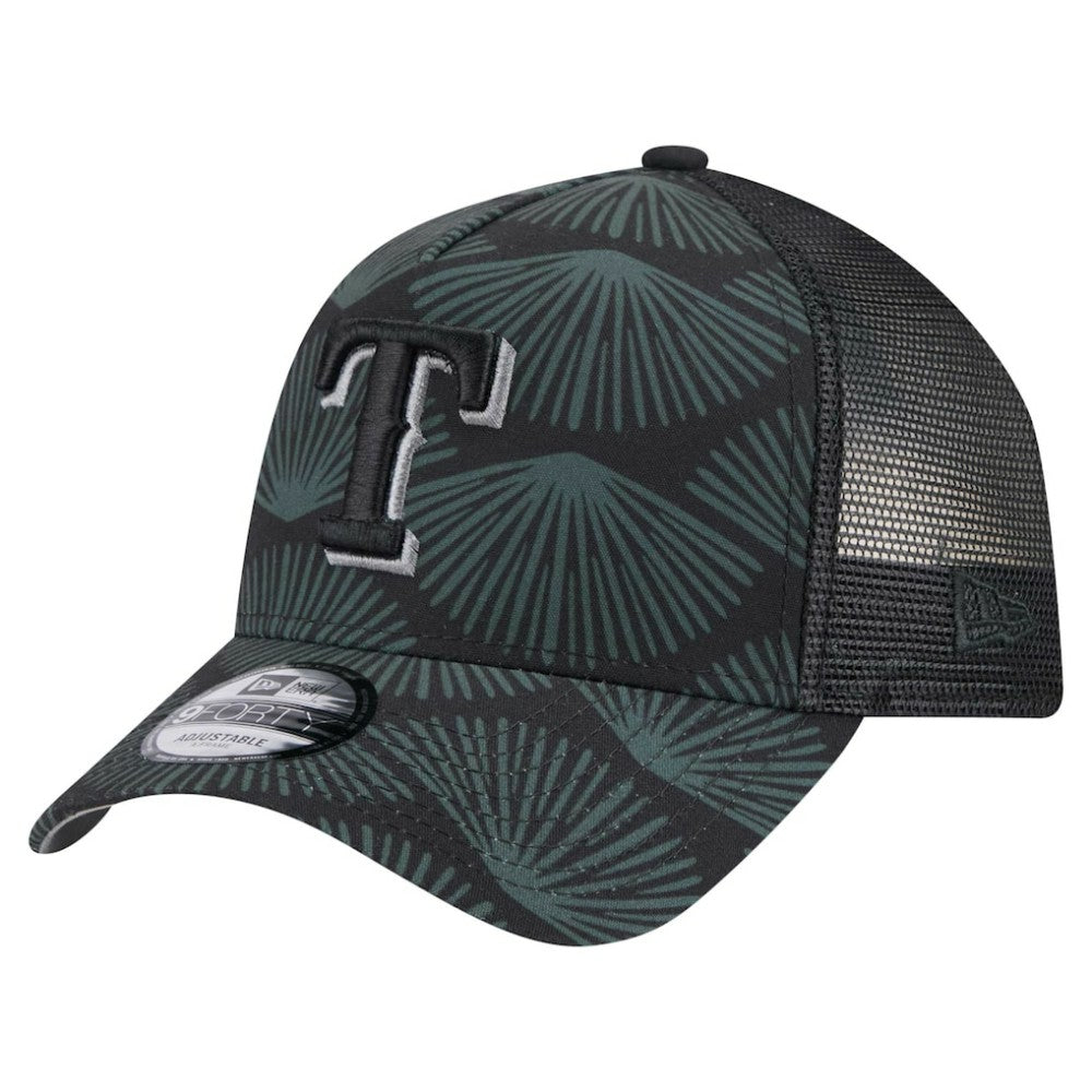 Texas Rangers New Era 9FORTY A-Frame Trucker Adjustable Hat - Black - New Era Online