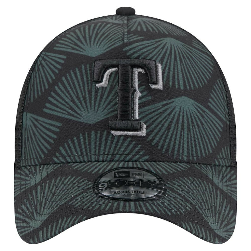 Texas Rangers New Era 9FORTY A-Frame Trucker Adjustable Hat - Black - New Era Online