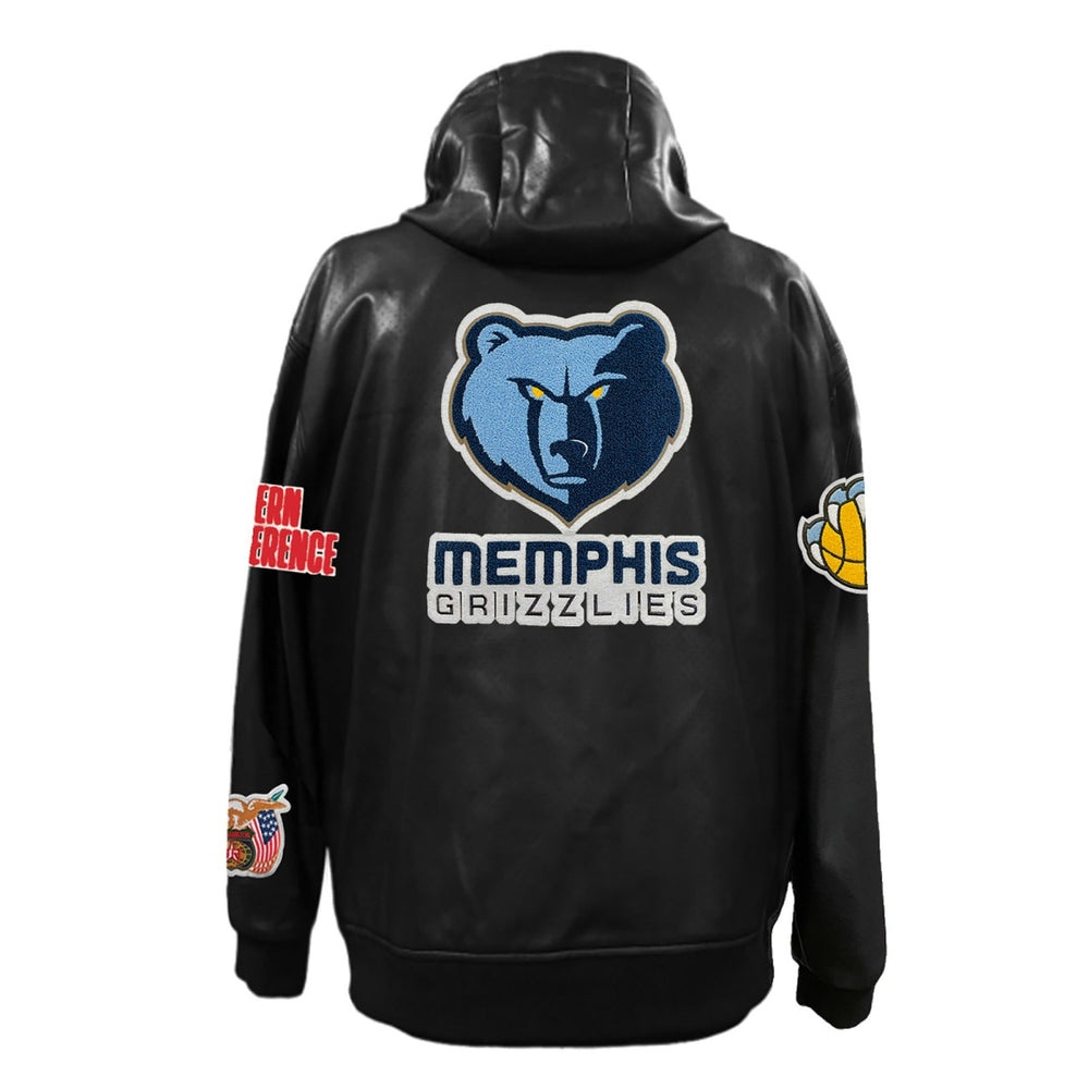 Memphis Grizzlies Jeff Hamilton Vegan Leather Full-Zip Hoodie Black