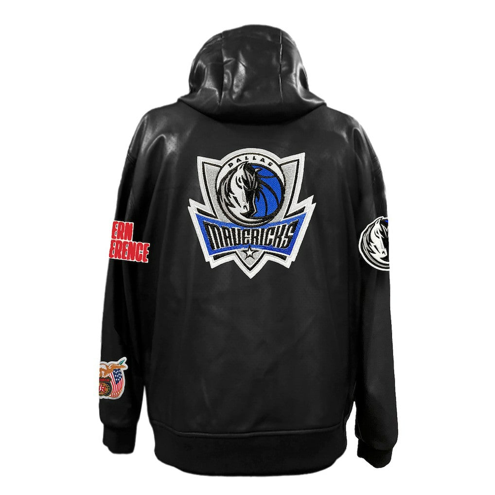 Dallas Mavericks Jeff Hamilton Vegan Leather Full-Zip Hoodie Black