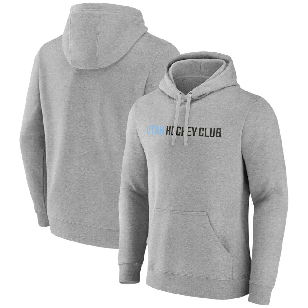 Utah Mammoth Fanatics Wordmark Logo Fleece Pullover Hoodie - Heather Gray - NHL 201875544