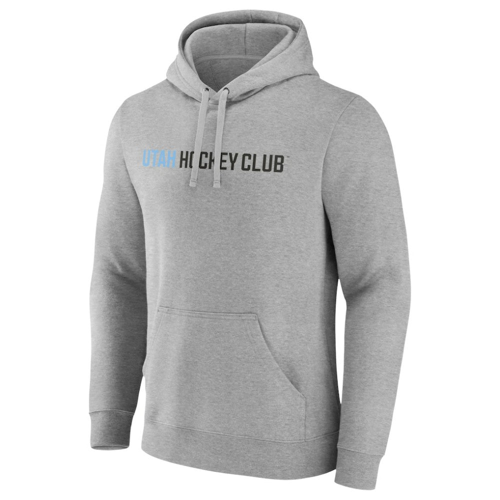 Utah Mammoth Fanatics Wordmark Logo Fleece Pullover Hoodie - Heather Gray - NHL 201875544