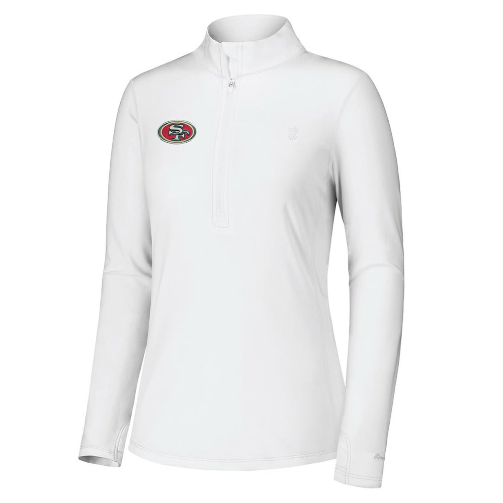 San Francisco 49ers Women's Sport Playa Vista IslandZone Quarter-Zip Jacket White