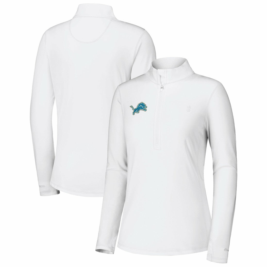 Detroit Lions Women's Sport Playa Vista IslandZone Quarter-Zip Jacket White