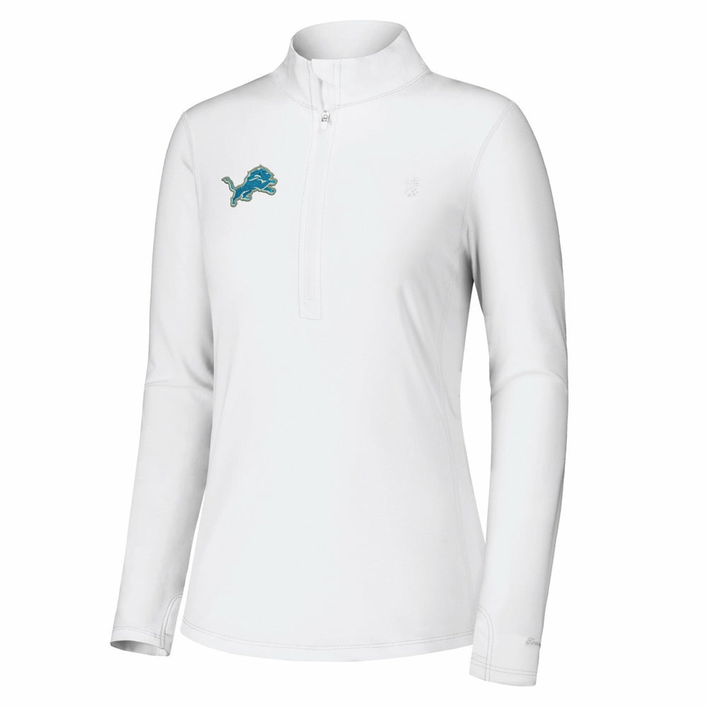 Detroit Lions Women's Sport Playa Vista IslandZone Quarter-Zip Jacket White