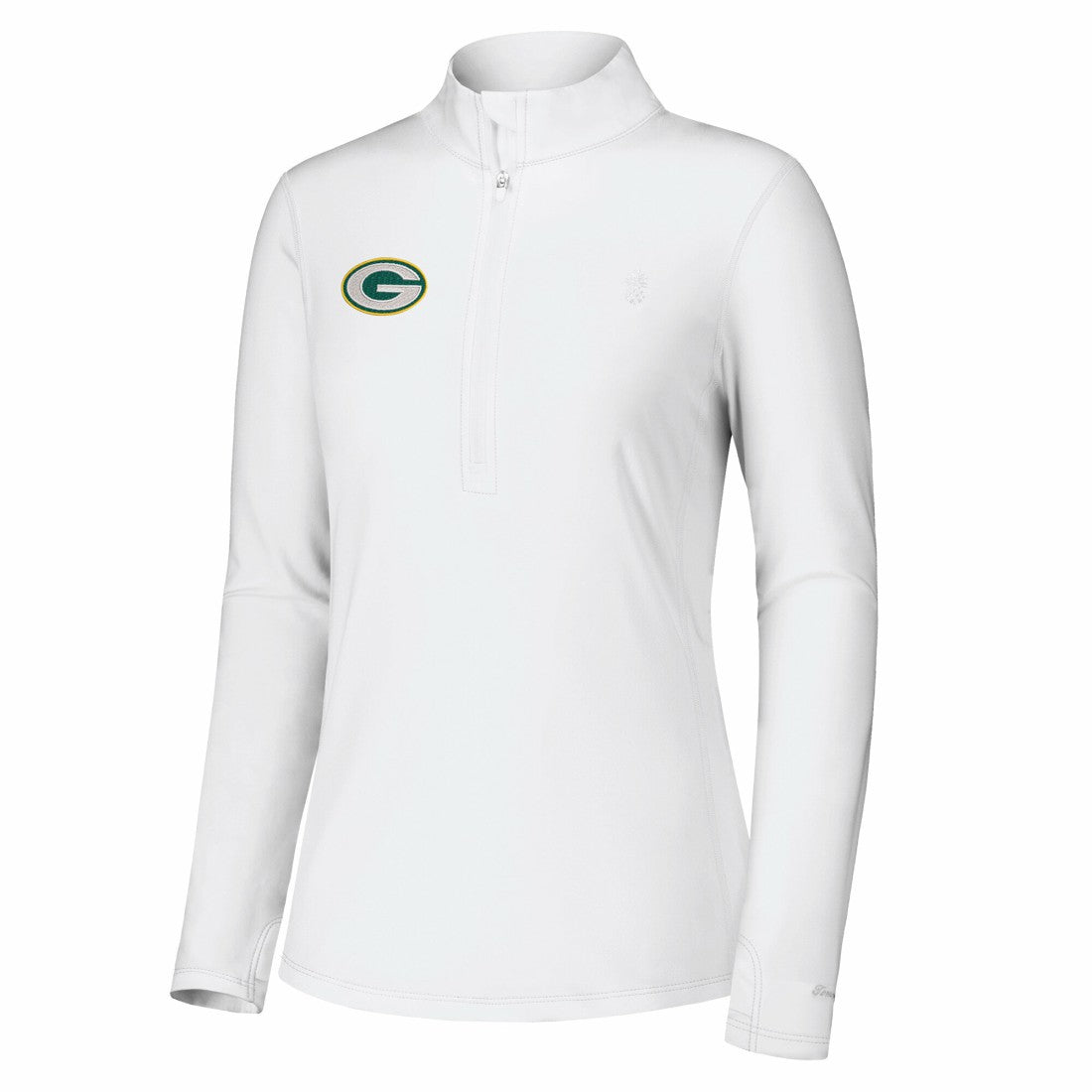 Green Bay Packers Women's Sport Playa Vista IslandZone Quarter-Zip Jacket White