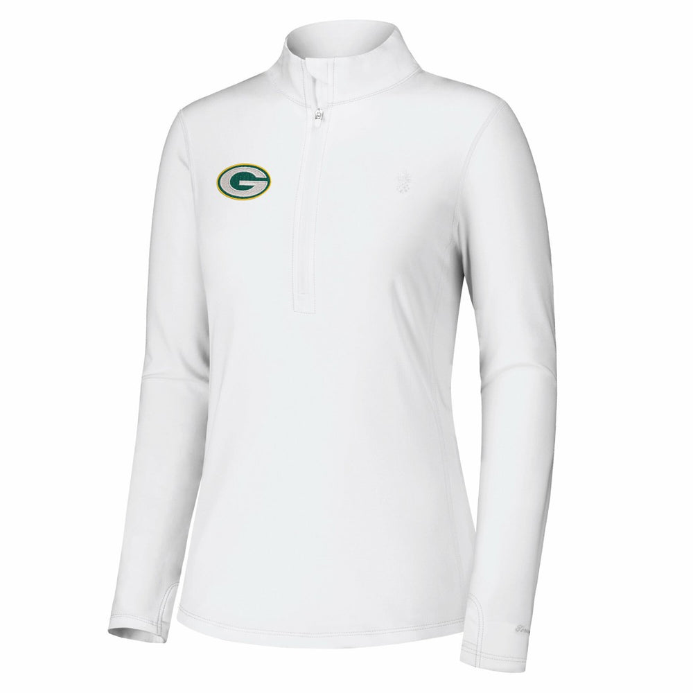 Green Bay Packers Women's Sport Playa Vista IslandZone Quarter-Zip Jacket White