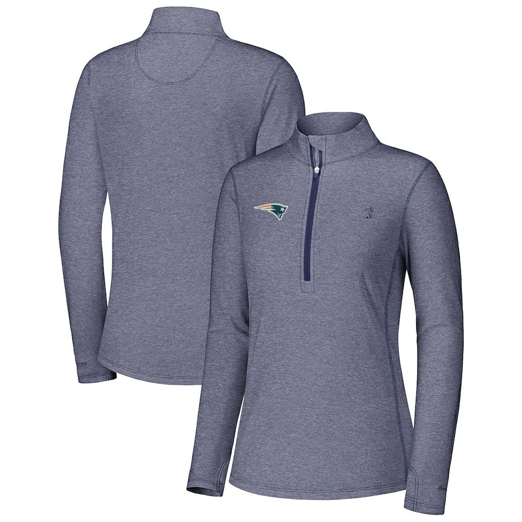 New England Patriots Women's Sport Playa Vista IslandZone Quarter-Zip Jacket Navy
