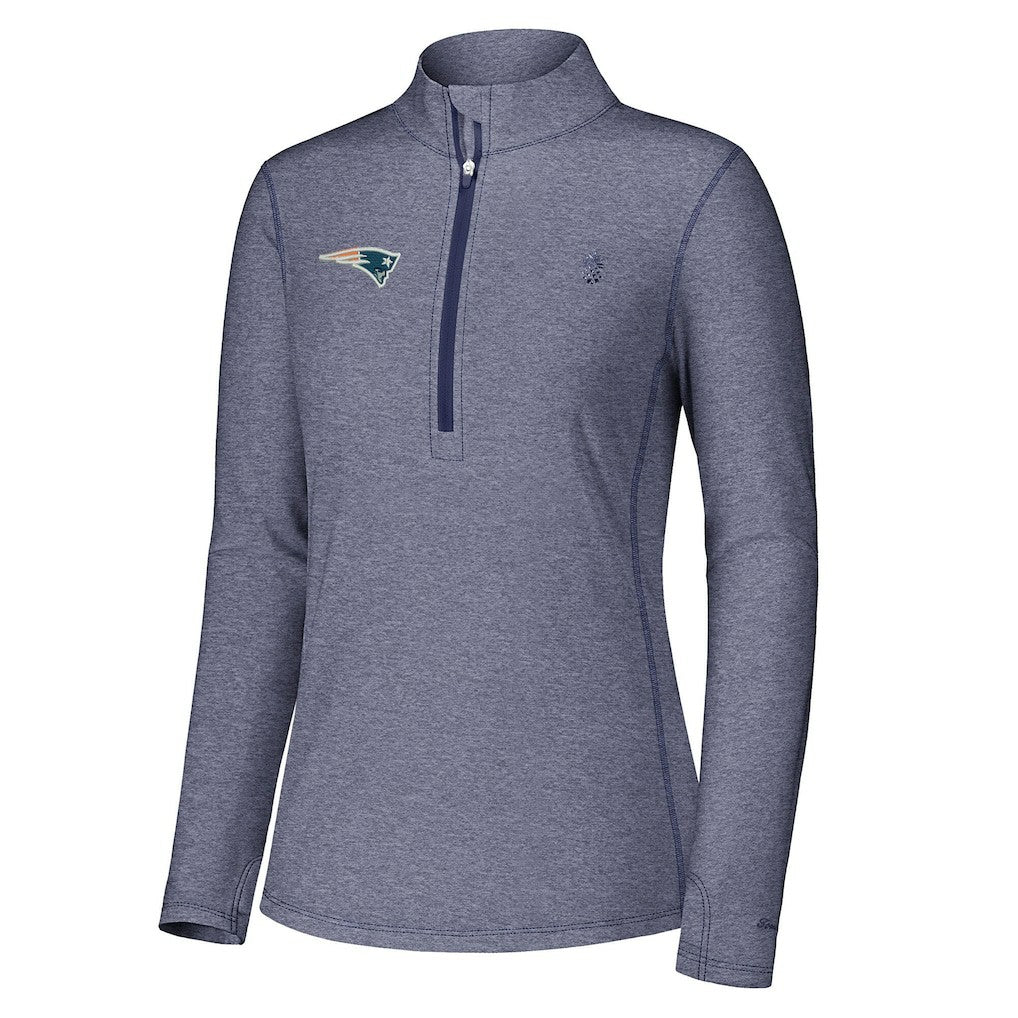New England Patriots Women's Sport Playa Vista IslandZone Quarter-Zip Jacket Navy