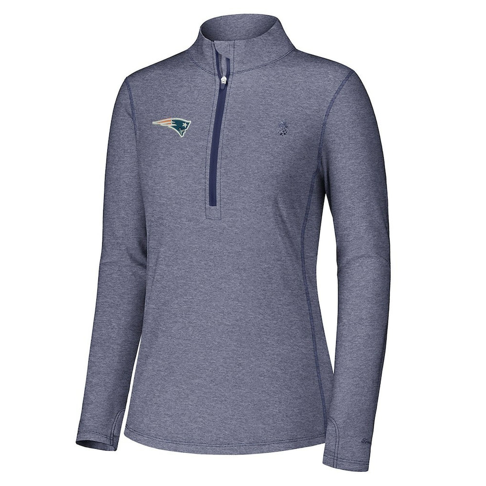 New England Patriots Women's Sport Playa Vista IslandZone Quarter-Zip Jacket Navy