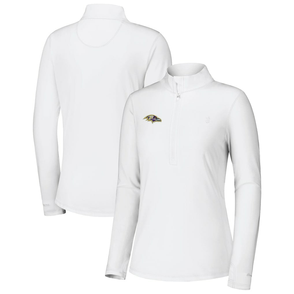 Baltimore Ravens Women's Sport Playa Vista IslandZone Quarter-Zip Jacket White