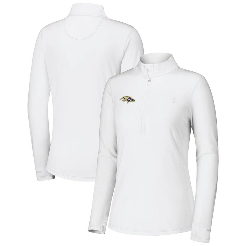 Baltimore Ravens Women's Sport Playa Vista IslandZone Quarter-Zip Jacket White