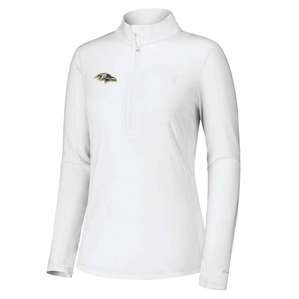 Baltimore Ravens Women's Sport Playa Vista IslandZone Quarter-Zip Jacket White