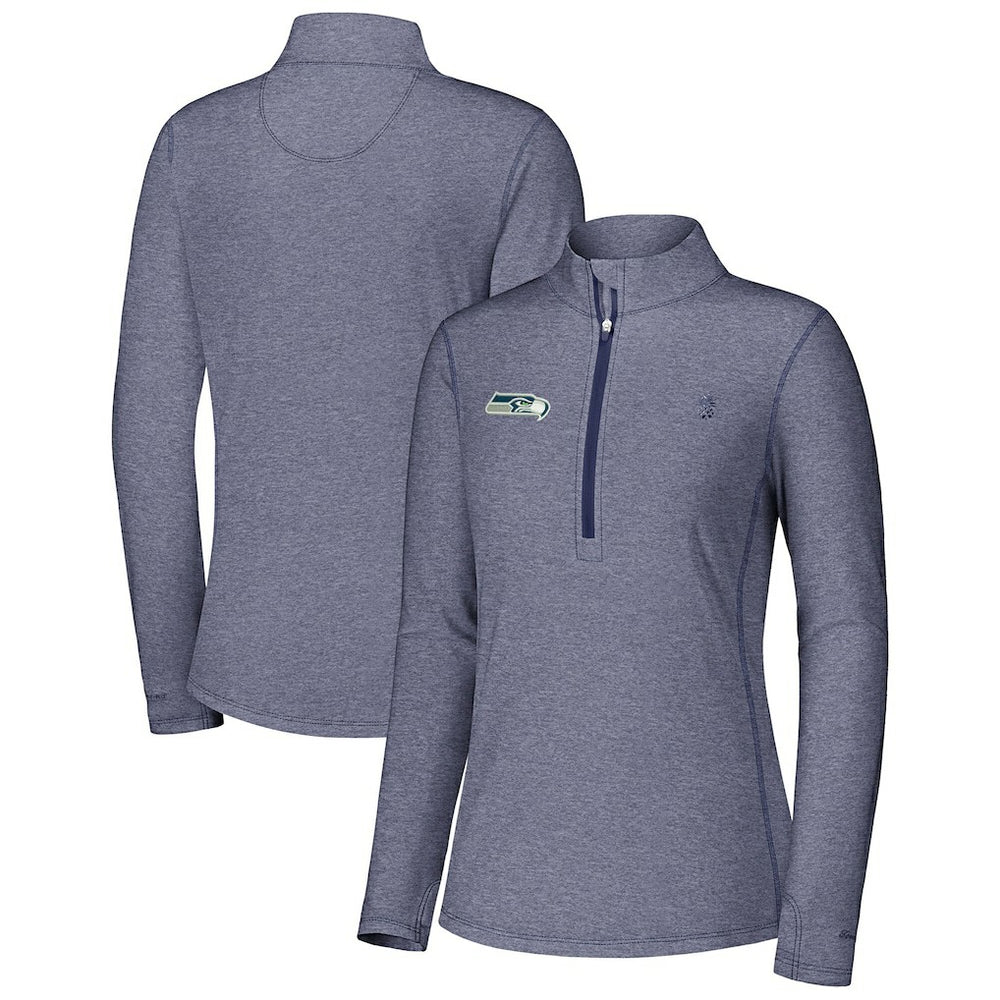 Seattle Seahawks Women's Sport Playa Vista IslandZone Quarter-Zip Jacket Navy