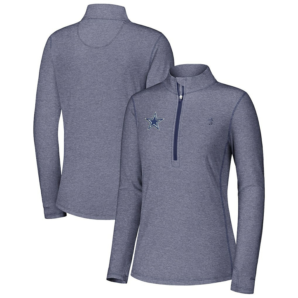 Dallas Cowboys Women's Sport Playa Vista IslandZone Quarter-Zip Jacket Navy