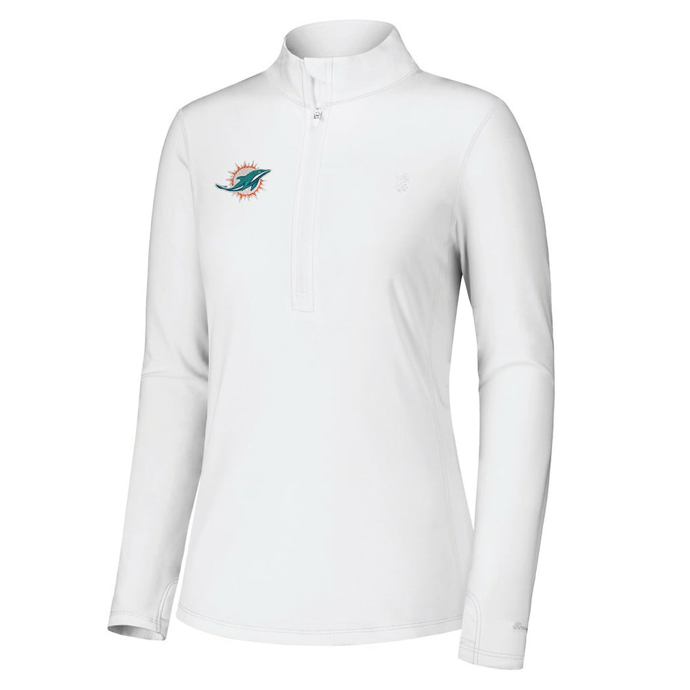 Miami Dolphins Women's Sport Playa Vista IslandZone Quarter-Zip Jacket White