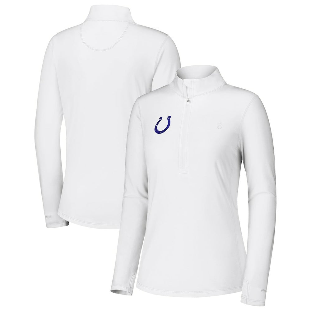 Indianapolis Colts Women's Sport Playa Vista IslandZone Quarter-Zip Jacket White