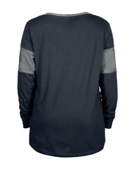 Dallas Cowboys New Era Women's Lace-Up Notch-Neck Long Sleeve T-Shirt Navy
